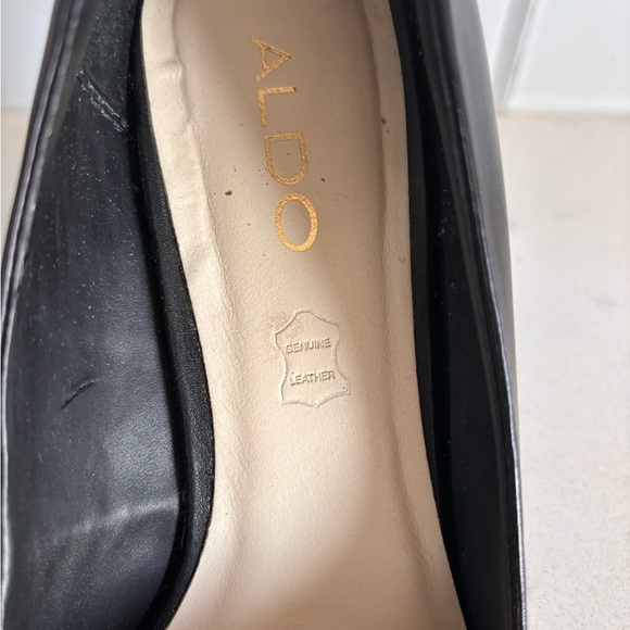 ALDO Black Women's Leather Wedge Heels - Picture 2 of 9